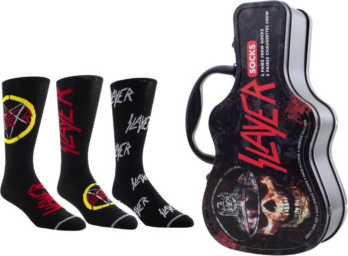 Slayer - Socks 3 Pack In Guitar Tin( One Size) - 13455